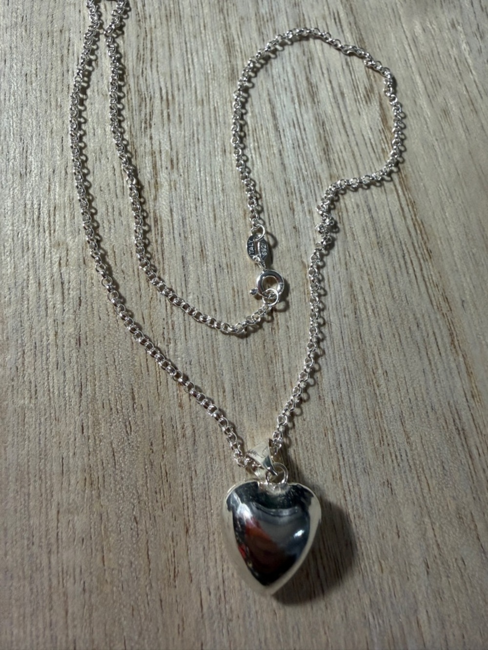 Bubble heart necklace 16” sterling silver